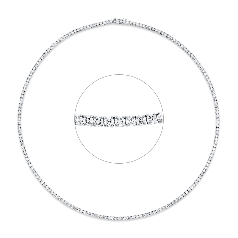 Collier 18 kt WG, 178 Brill. 9,29 ct, TW-si