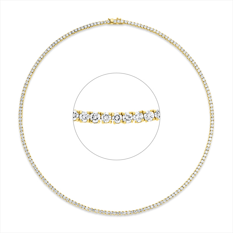 Collier 18 kt GG, 175 Brill. 10,92 ct, TW-si