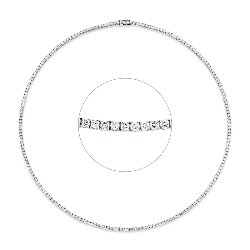 Collier 18 kt WG, 199 Brill. 6,85 ct, TW-si