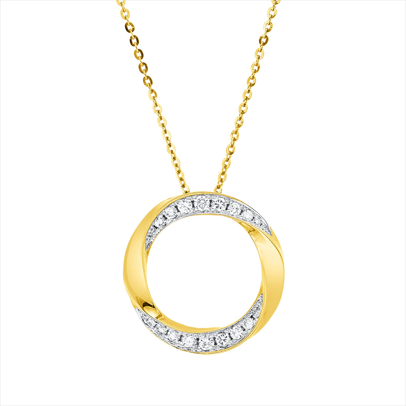 Collier 18 kt GG+WG, mit ZÖ 40 cm + 43 cm, 22 Brill. 0,51 ct, W-pi