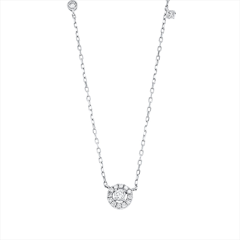 Collier 950 Pt Platin, mit ZÖ 40.6 cm + 42 cm, 1 Lab. Rad. 2,08 ct, D-vs1