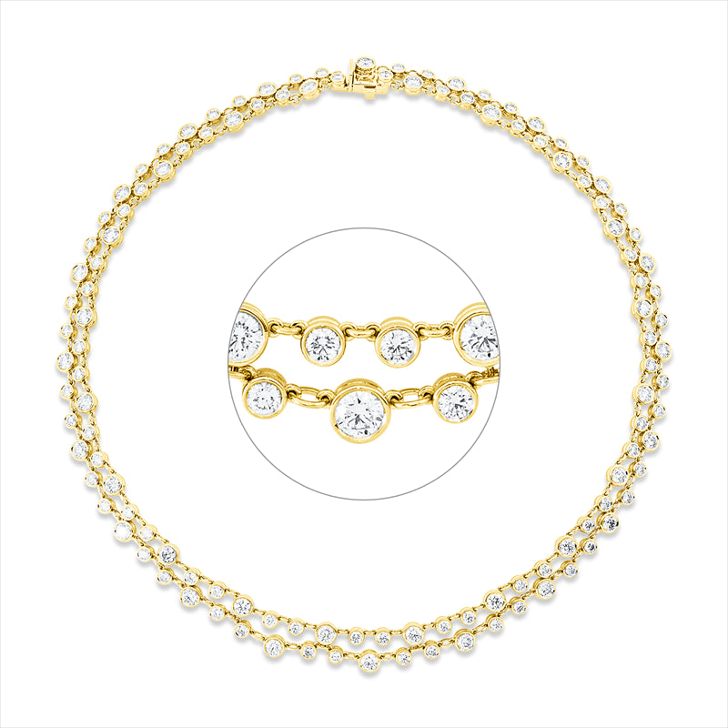 Collier 18 kt GG, 120 Brill. 14,06 ct, TW-vsi