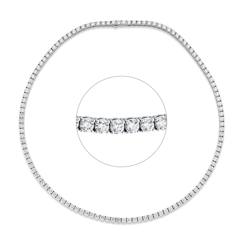 Collier 18 kt WG, 120 Brill. 18,15 ct, TW-si