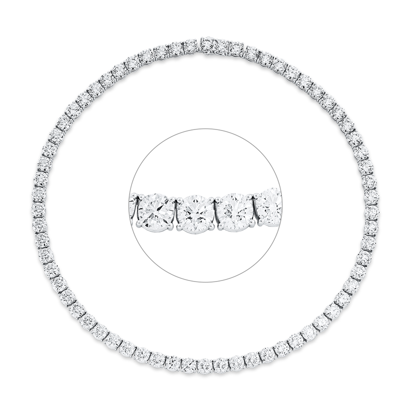 Collier 18 kt WG, Premium Edition, 66 GIA's, 63 Brill. 56,74 ct, TW-si, 3 Brill. 2,70 ct, F-si
