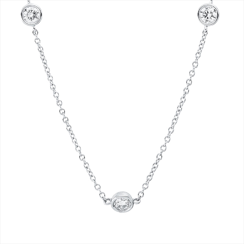 Collier 18 kt WG, 8 Brill. 0,73 ct, TW-si
