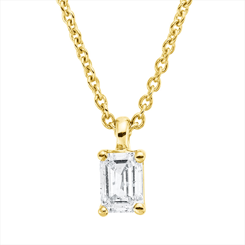 Collier 18 kt GG, mit ZÖ 42 cm, 1 Sm.schliff 0,19 ct, TW-si