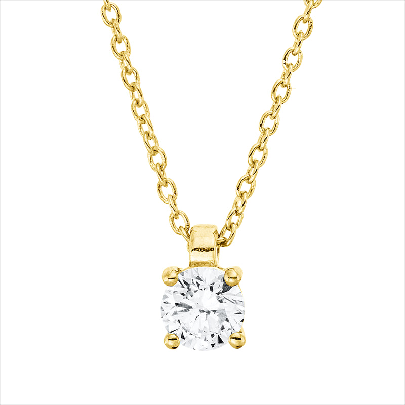 Collier 18 kt GG, mit ZÖ 42 cm, 1 Brill. 0,25 ct, TW-si