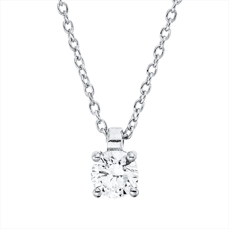 Collier 18 kt WG, mit ZÖ 42 cm, 1 Brill. 0,25 ct, TW-si