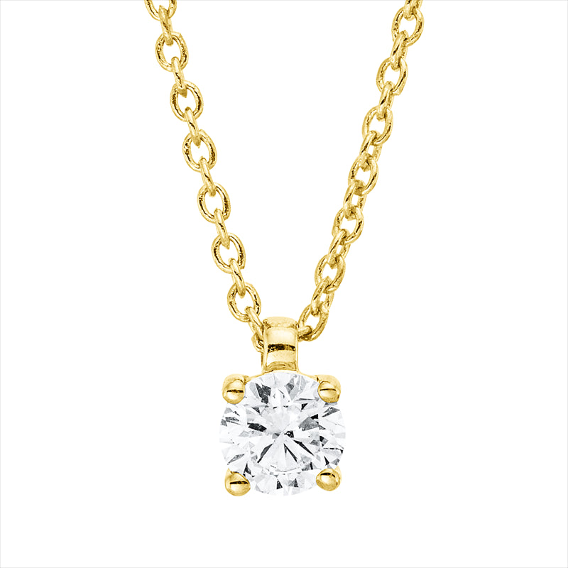 Collier 18 kt GG, mit ZÖ 42 cm, 1 Brill. 0,20 ct, TW-si
