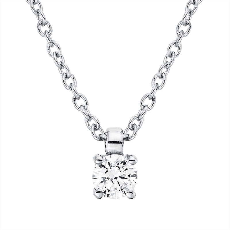 Collier 18 kt WG, mit ZÖ 42 cm, 1 Brill. 0,10 ct, TW-si