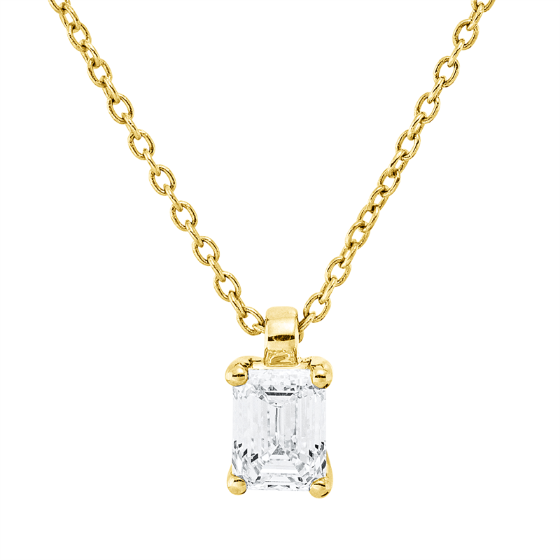 Collier 18 kt GG, GIA6525317573, mit ZÖ 42 cm, 1 Sm.schliff 0,40 ct, TW-vsi