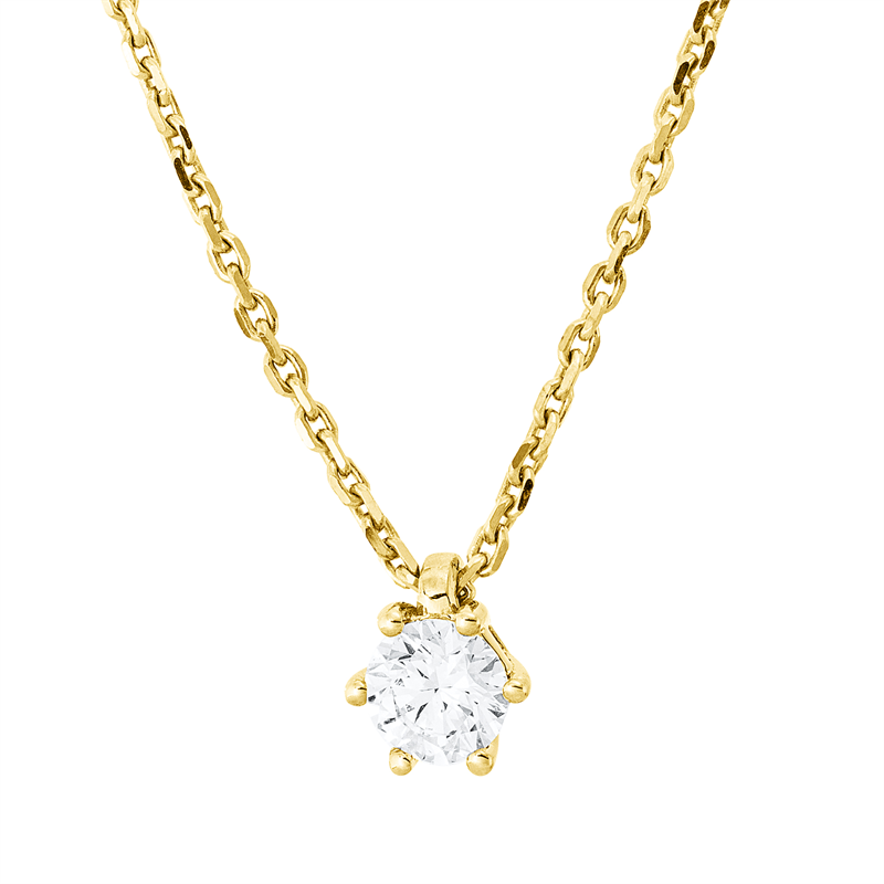 Collier 18 kt GG, GIA1515590506, ZÖ 42 cm, 1 Brill. 0,30 ct, TW-si