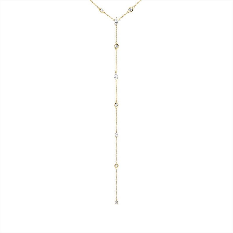 Collier 18 kt GG, 4 Tropfen 0,40 ct, TW-si, 7 Brill. 1,04 ct, TW-si