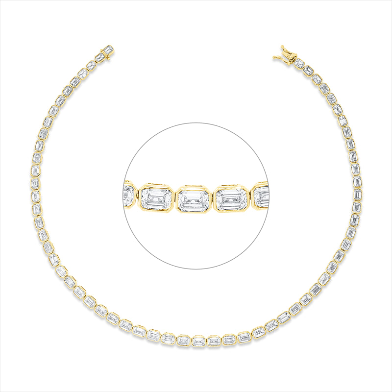 Collier 18 kt GG, 61 Sm.schliff 29,82 ct, gelb