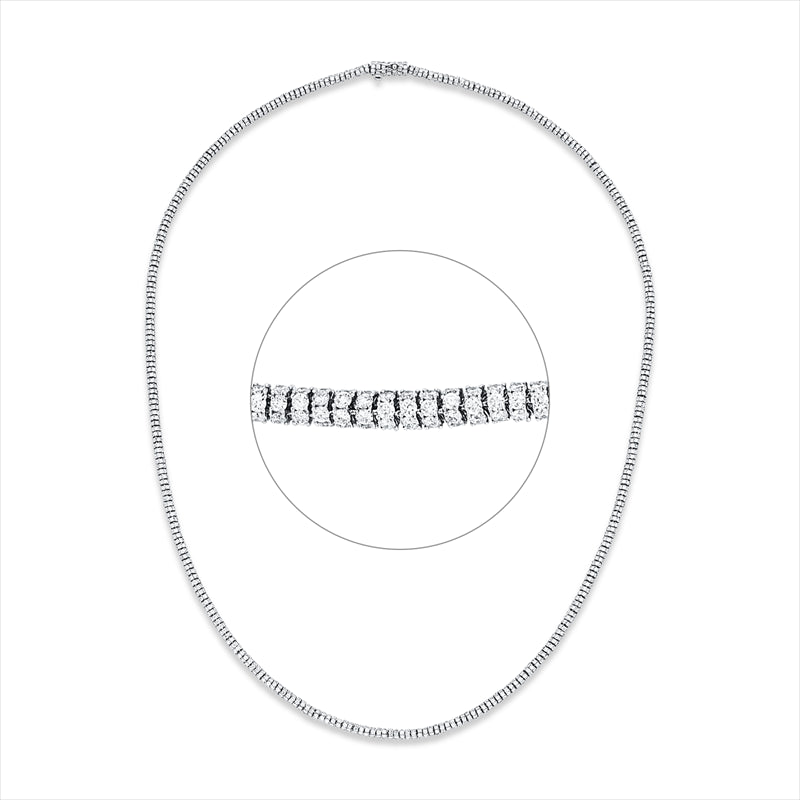 Collier 18 kt WG, 2057 Brill. 17,97 ct, TW-vsi