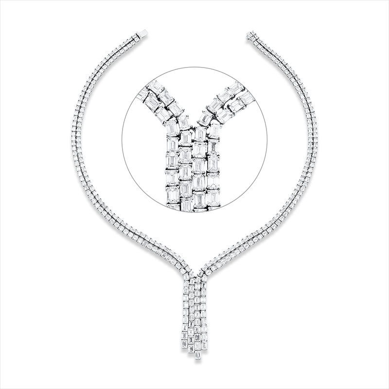 Collier 18 kt WG, 281 Sm.schliff 38,66 ct, TW-si