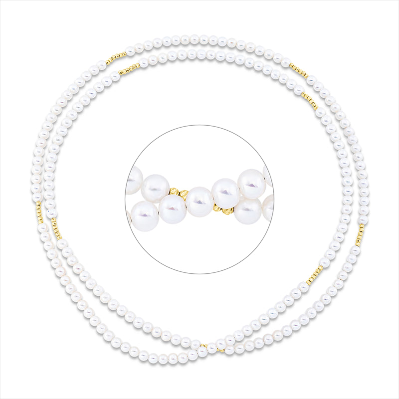 Collier 18 kt GG, 180 SW weiß 4 mm, L:80,0 cm