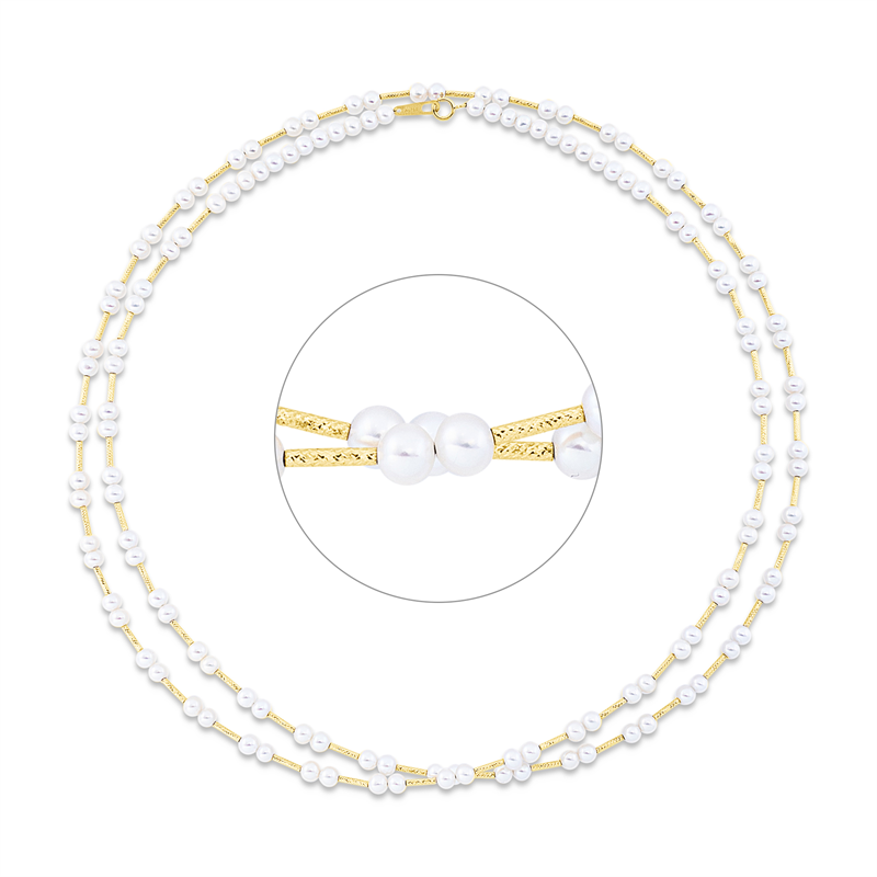 Collier 18 kt GG, 138 SW weiß 3,5 mm, L:80,0 cm