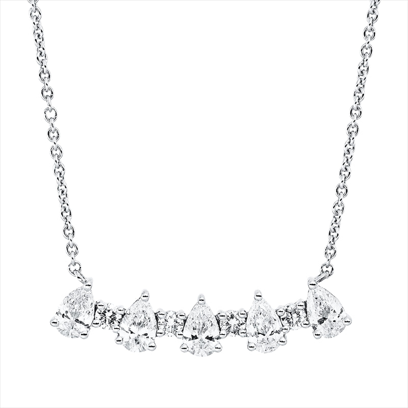 Collier 18 kt WG, 9 Fant-Schl. 0,85 ct, TW-si