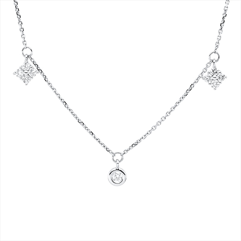 Collier 18 kt WG, 11 Brill. 0,23 ct, W-si