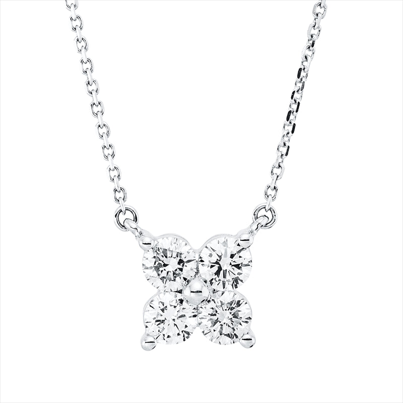 Collier 18 kt WG, 4 Brill. 0,50 ct, W-si