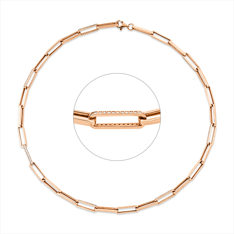 Collier 18 kt RG, 203 Brill. 1,36 ct, F-vsi