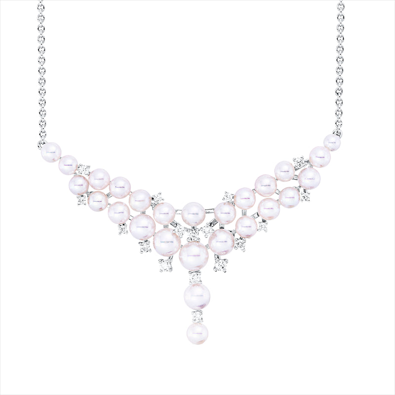 Collier 18 kt WG, 17 Brill. 0,25 ct, TW-si, 26 SW weiß