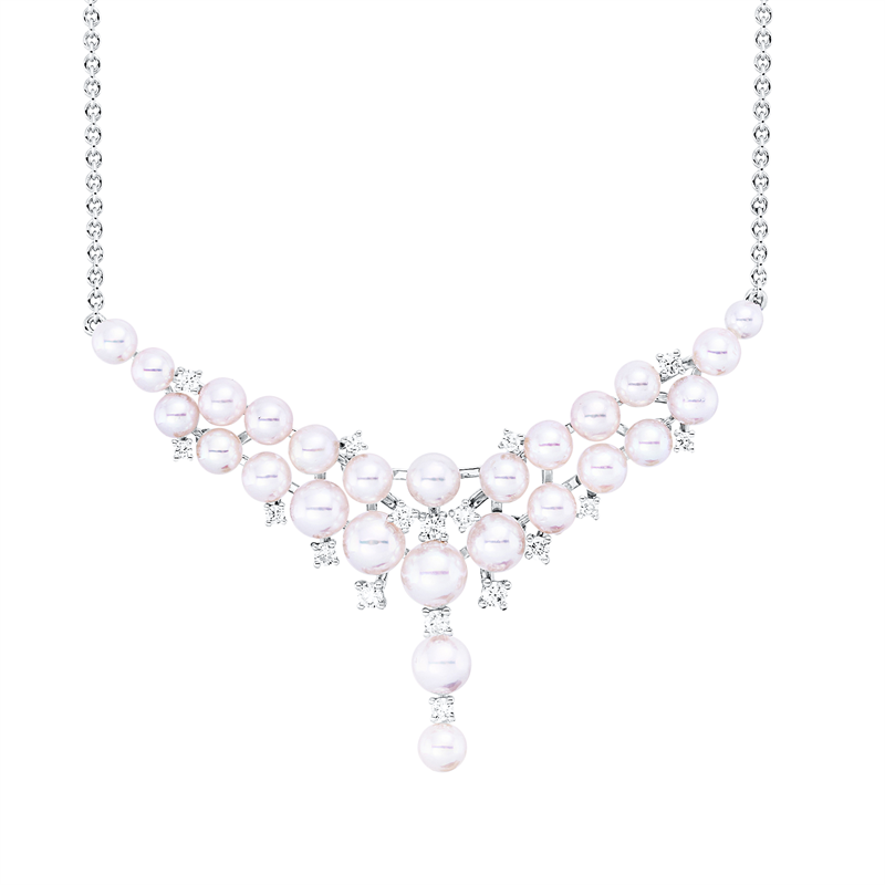 Collier 18 kt WG, 17 Brill. 0,25 ct, TW-si, 26 SW weiß