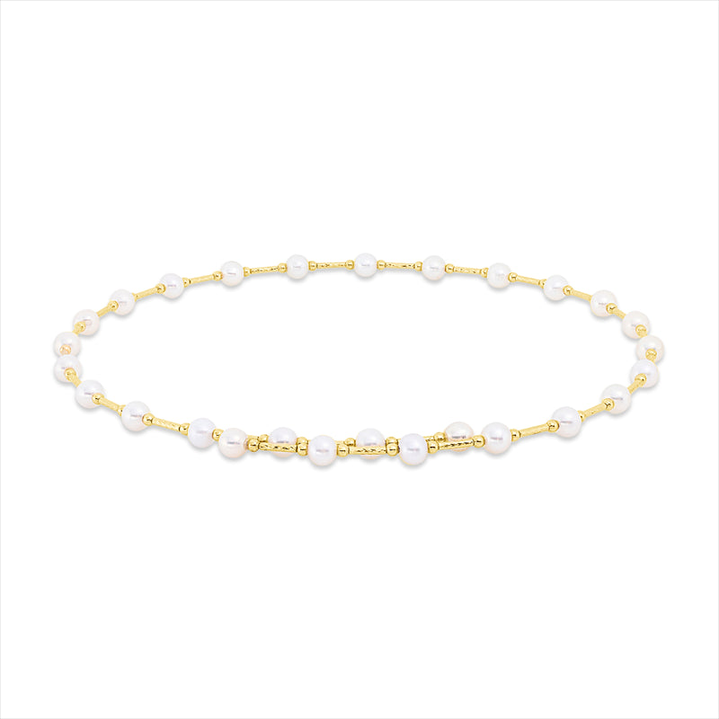 Collier 18 kt GG, choker, 27 ZP weiß 4,5 mm