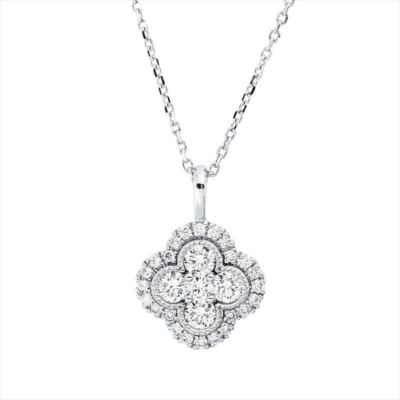 Collier 18 kt WG, mit ZÖ 40 cm, 29 Brill. 0,35 ct, TW-si