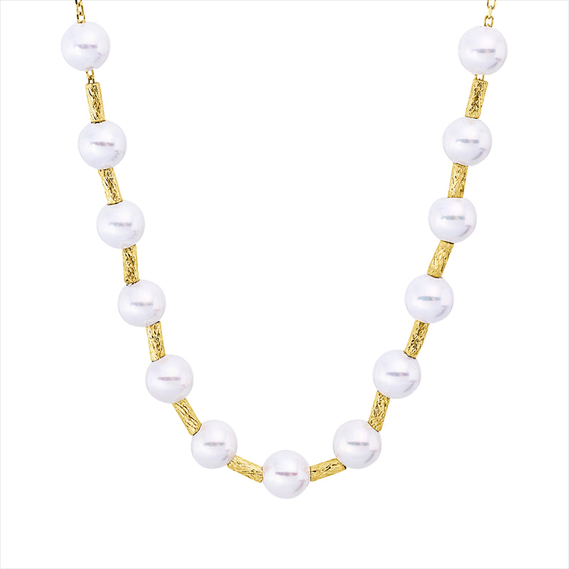 Collier 18 kt GG, mit ZÖ 40,6 cm, 13 SW weiß 3,5 mm, L:45,7 cm