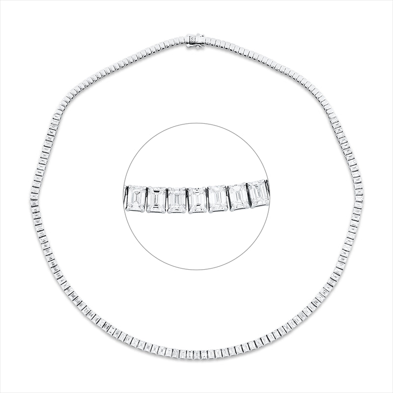 Collier 18 kt WG, 105 Sm.schliff 10,47 ct, TW-vsi