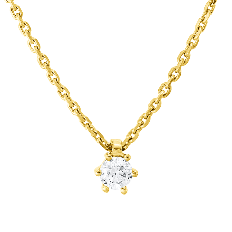 Collier 18 kt GG, mit ZÖ 42 cm, 1 Brill. 0,15 ct, TW-si
