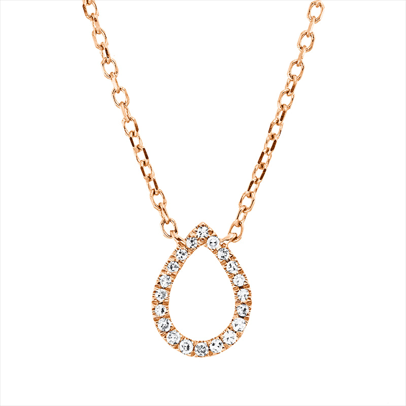 Collier 18 kt RG, mit ZÖ 40 cm + 42 cm, 20 Dia. 0,04 ct, TW-si