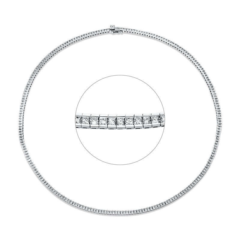 Collier 18 kt WG, 232 Princ. 6,00 ct, TW-vsi/si