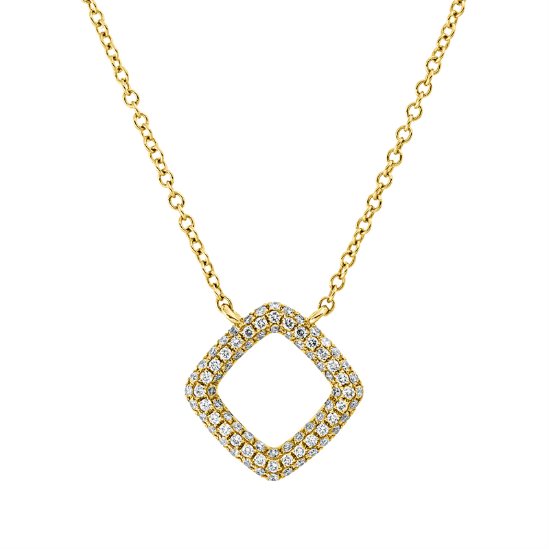 Collier 18 kt GG, mit ZÖ 40,6 cm + 43,2 cm, 116 Brill. 0,27 ct, I-si/pi
