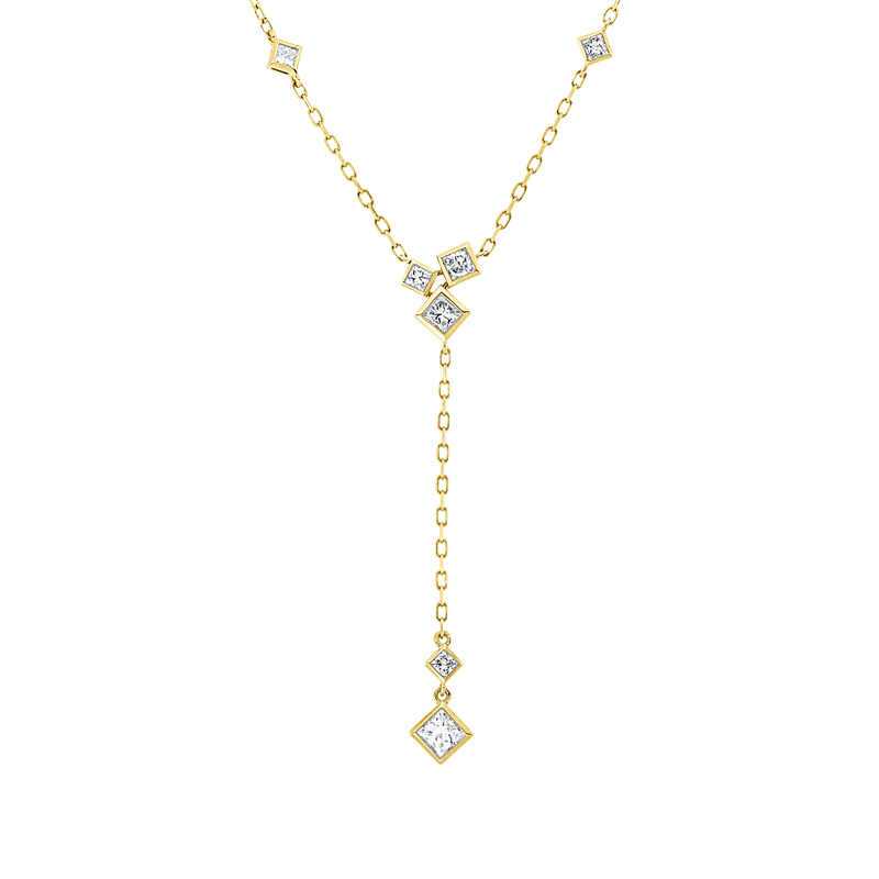 Collier 18 kt GG, ZÖ40,6+43 cm, 1 Princ. 0,17 ct, TW-si, 6 Princ. 0,33 ct, TW-si