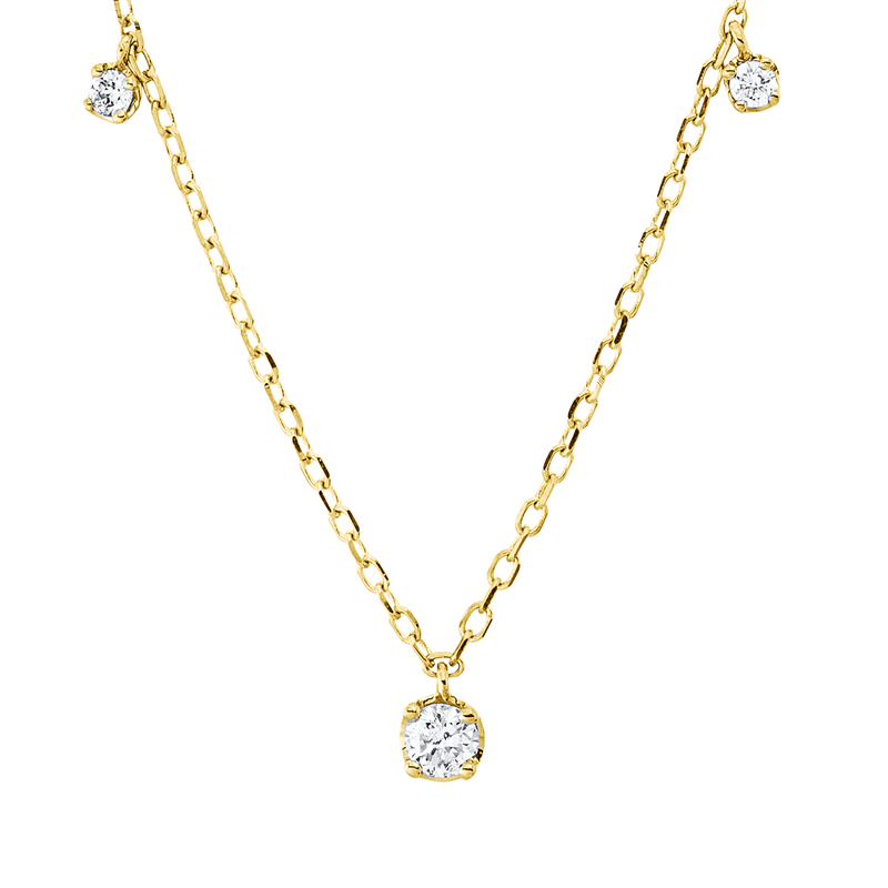Collier 18 kt GG, 5 Brill. 0,20 ct, TW-pi