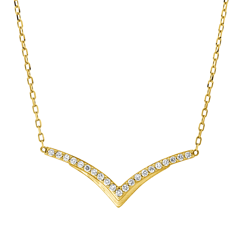 Collier 18 kt GG, 21 Brill. 0,19 ct, TW-pi