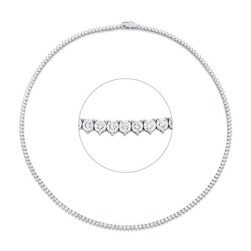 Collier 18 kt WG, 175 Brill. 10,08 ct, TW-si