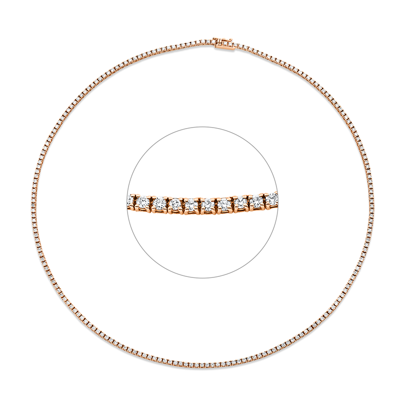 Collier 18 kt RG, 203 Brill. 3,00 ct, F/TW-si
