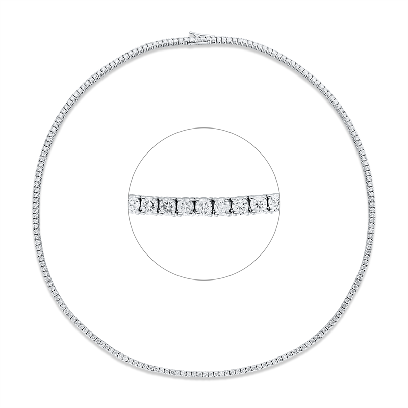 Collier 18 kt WG, 200 Brill. 5,86 ct, F-si