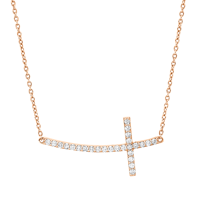 Collier 14 kt RG, 26 Brill. 0,34 ct-si