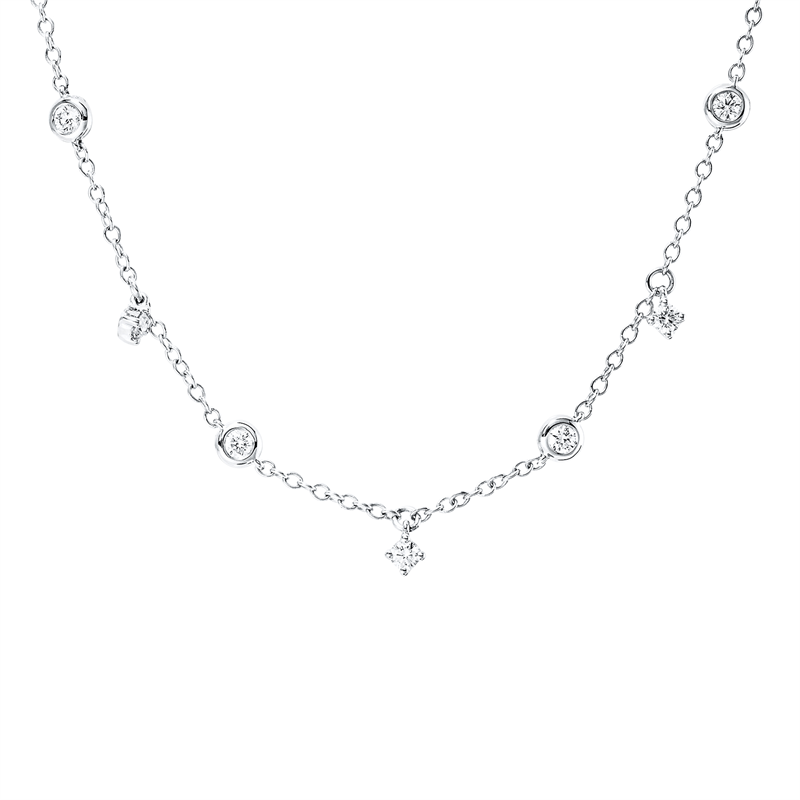 Collier 18 kt WG, 13 Brill. 0,73 ct, TW-si