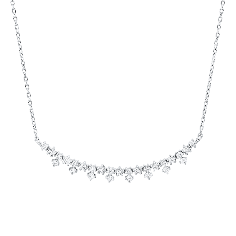 Collier 18 kt WG, 27 Brill. 0,48 ct, F-si