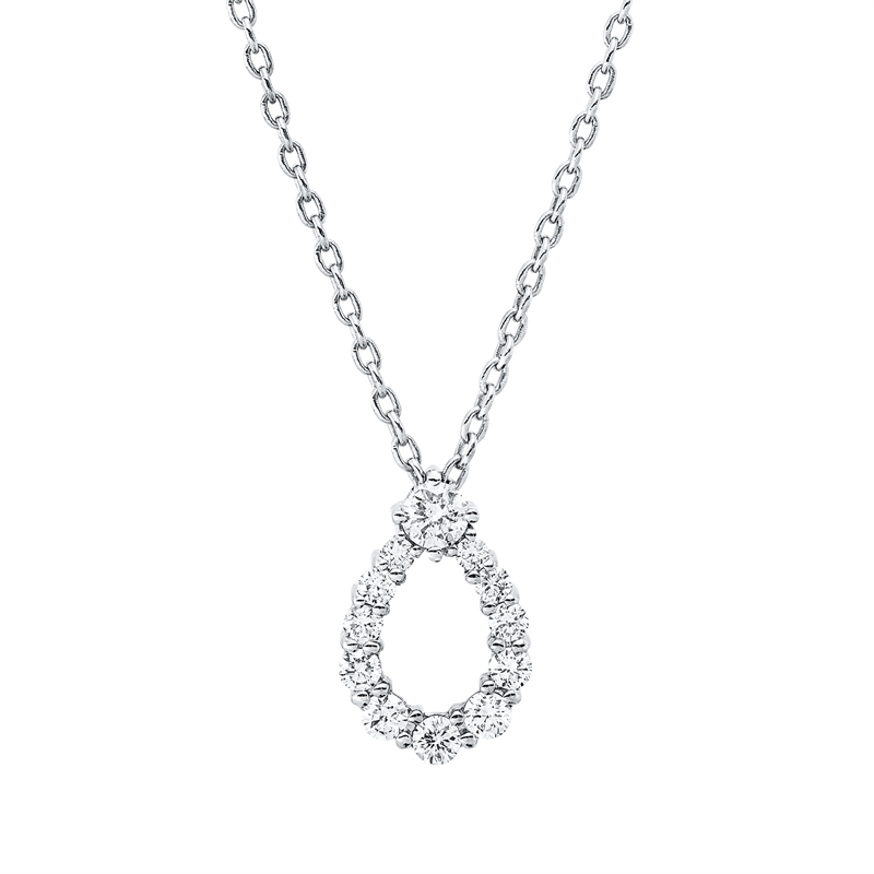 Collier 18 kt WG, 4 Brill. 0,15 ct, F-si, 8 Brill. 0,11 ct, F-si