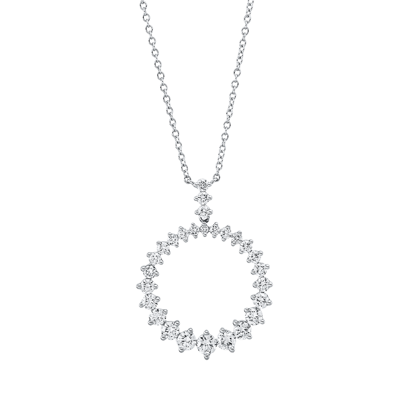 Collier 18 kt WG, mit ZÖ 40,6 cm, 29 Brill. 1,77 ct, TW-si
