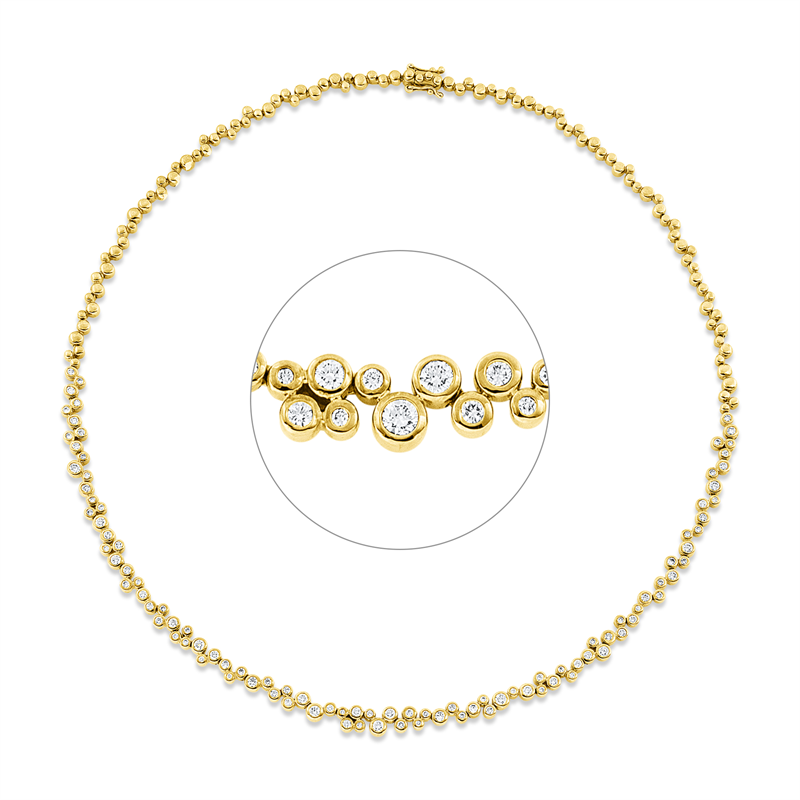 Collier 18 kt GG, 100 Brill. 2,63 ct, TW-si