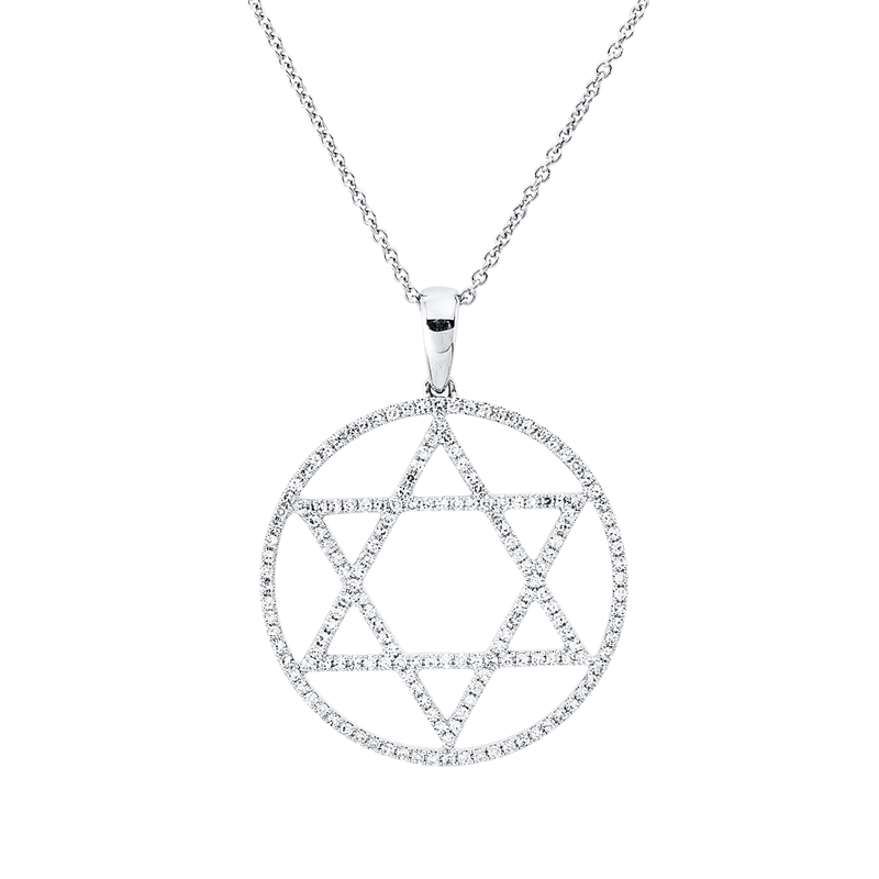 Collier 18 kt WG, mit Öse, 174 Dia. 0,44 ct, TW-si