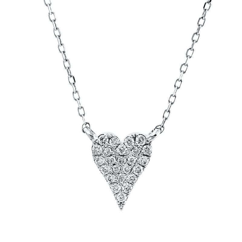 Collier 14 kt WG, mit ZÖ 40.6 cm + 45.7 cm, 24 Brill. 0,08 ct, TW-si